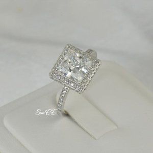 3.5ct Real 925 Princess Cut Wedding Ring